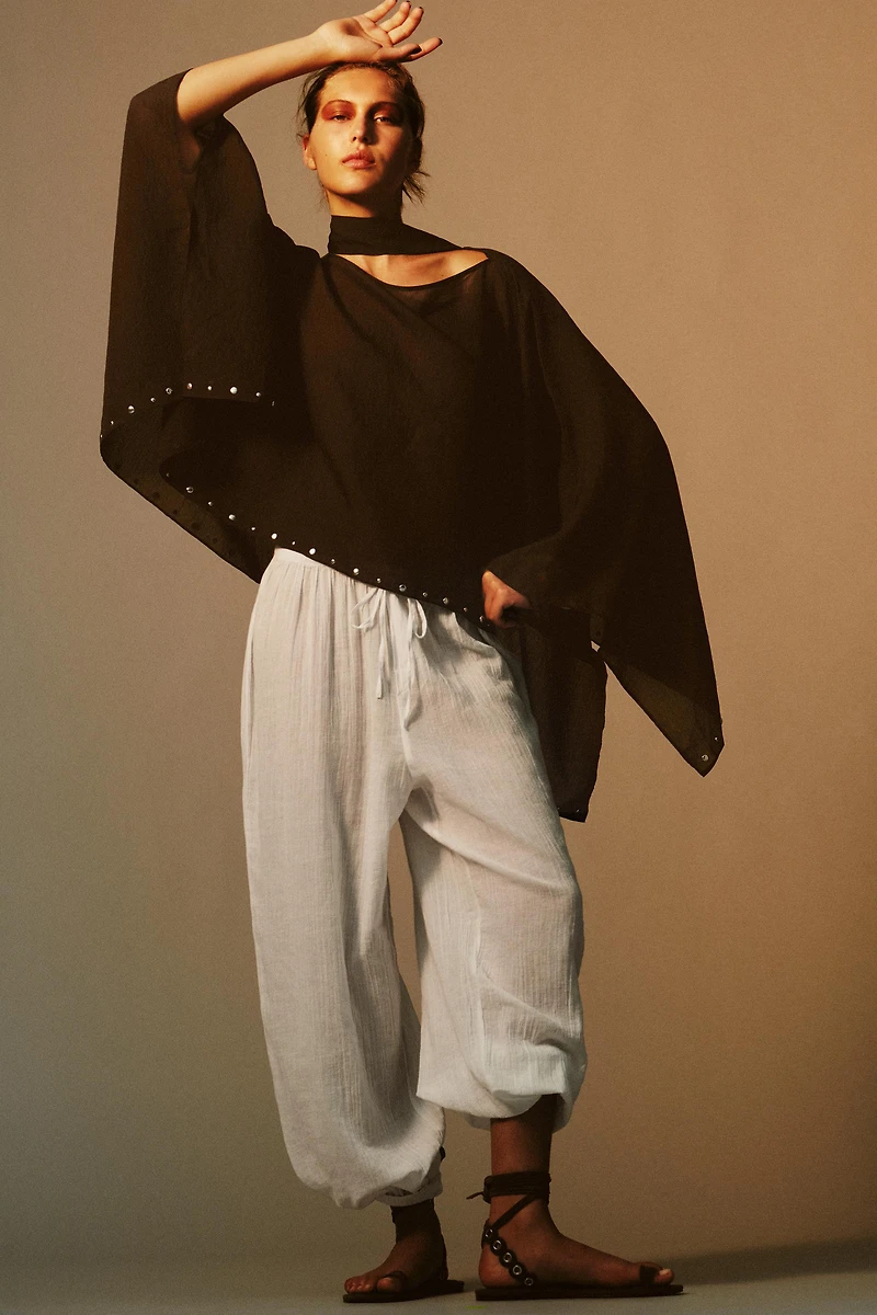 STUDDED SCARF CAPE