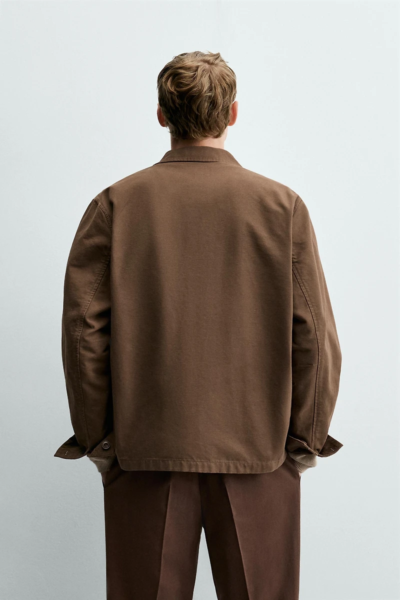 REGULAR FIT CANVAS OVERSHIRT