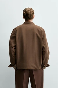 REGULAR FIT CANVAS OVERSHIRT