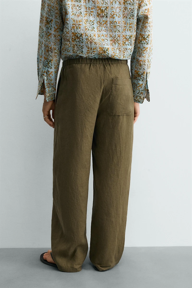 100% LINEN RELAXED FIT PANTS