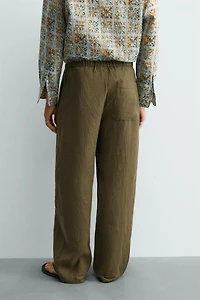 100% LINEN RELAXED FIT PANTS