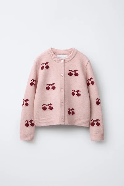 CHERRY KNIT CARDIGAN