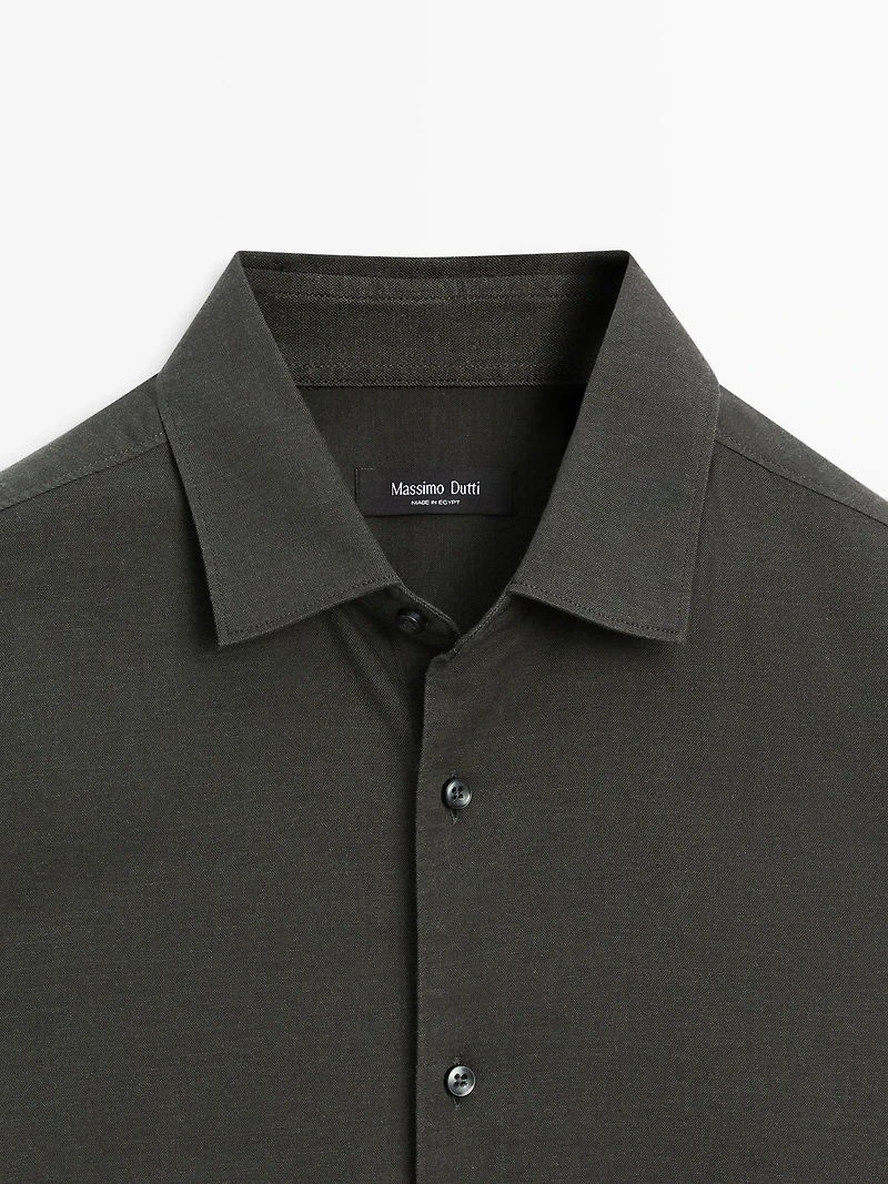 Slim fit twill melange shirt