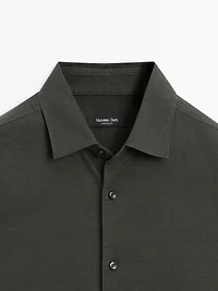 Slim fit twill melange shirt