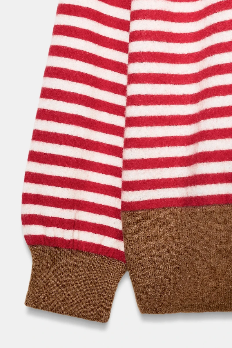 PULL 100 % LAINE À RAYURES