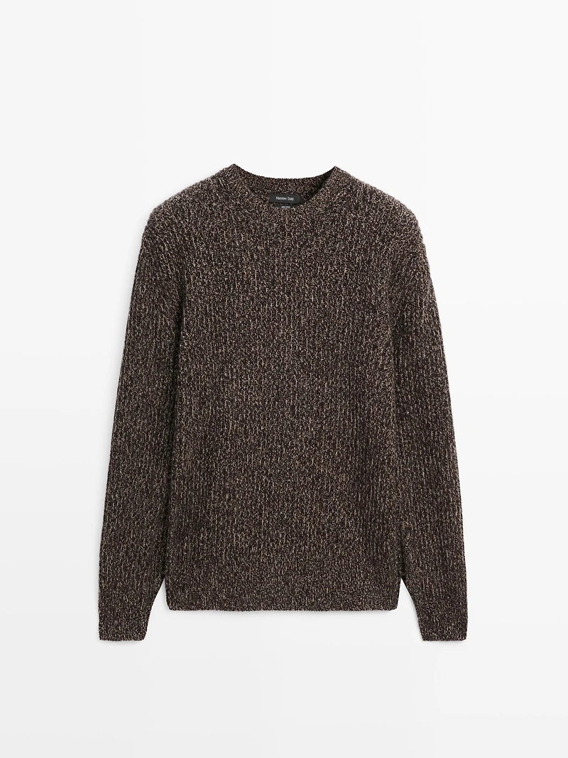 Pull col rond 100 % laine