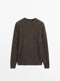 Pull col rond 100 % laine