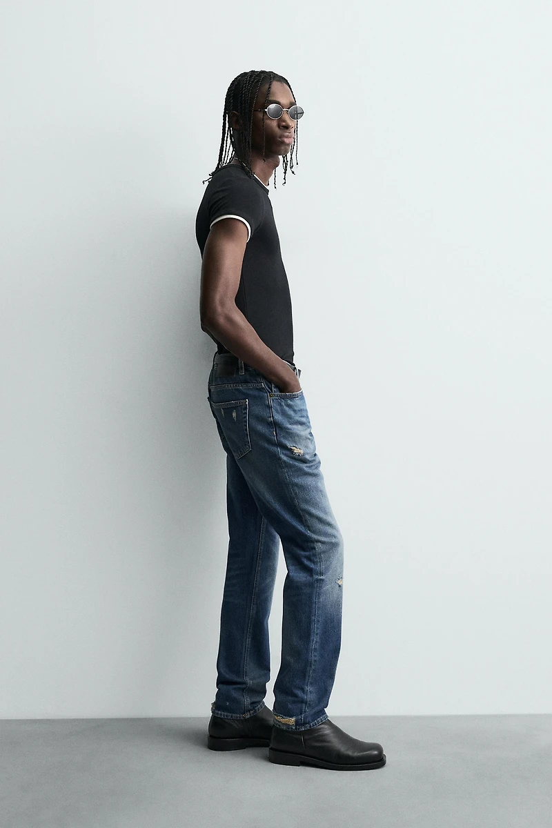 RIPPED SLIM FIT JEANS