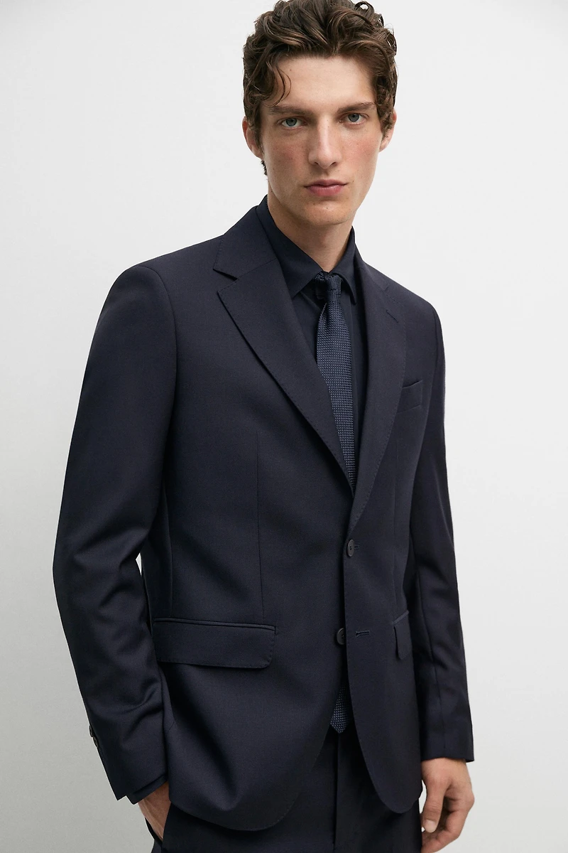 Textured suit blazer