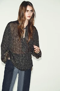 METALLIC THREAD PRINT BLOUSE