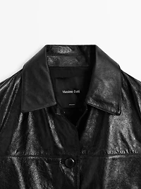 Cropped nappa leather jacket