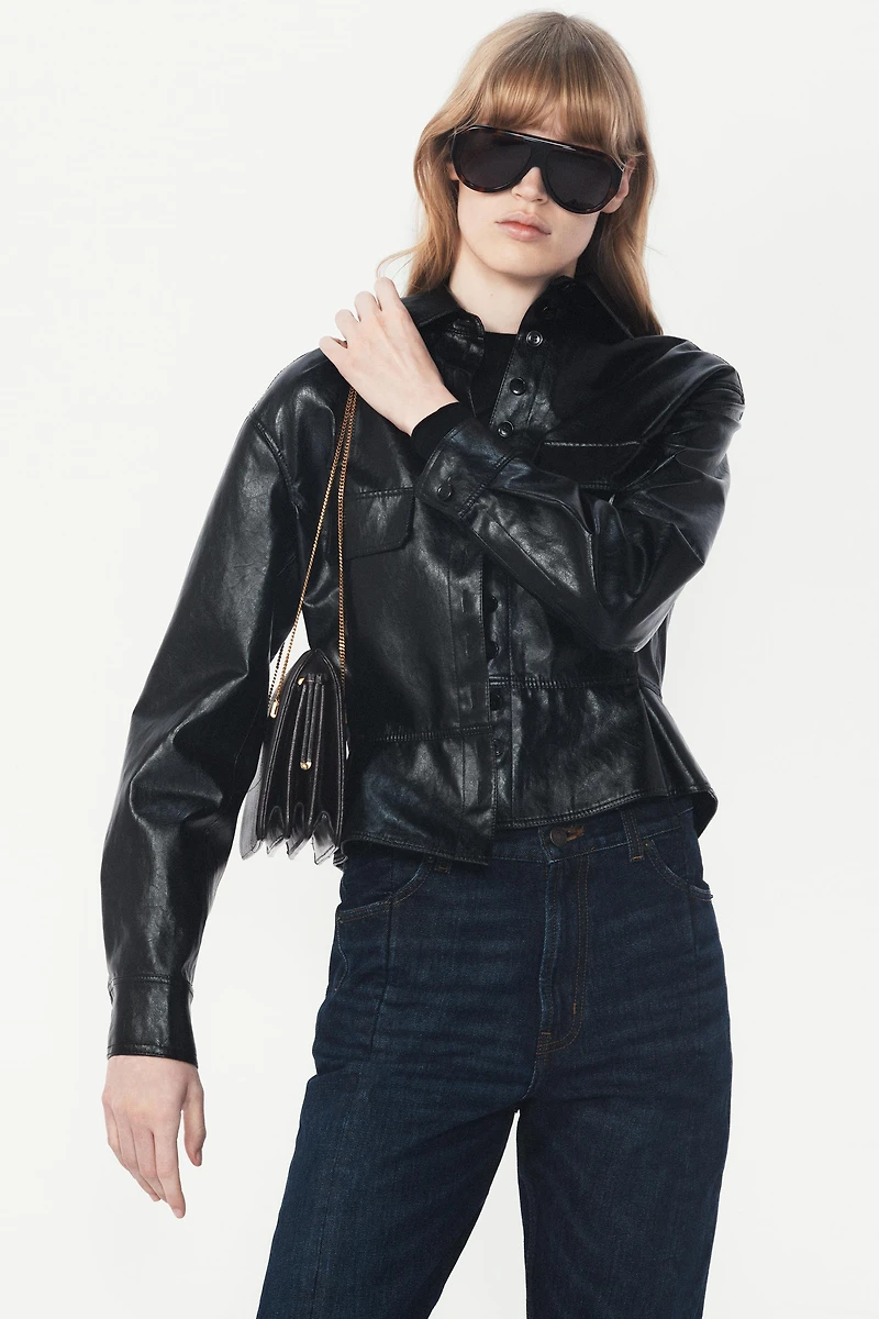 PEPLUM FAUX LEATHER JACKET - THE ITEM ZARA WOMAN