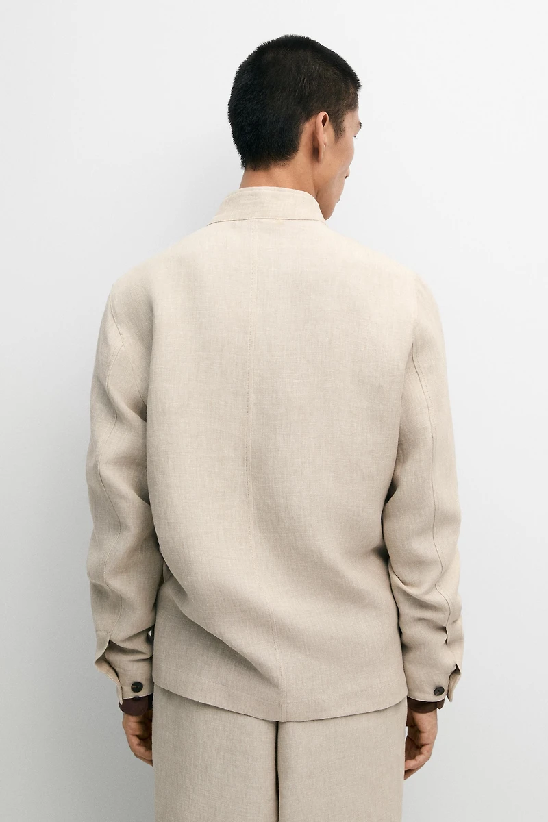 100% linen total look overshirt