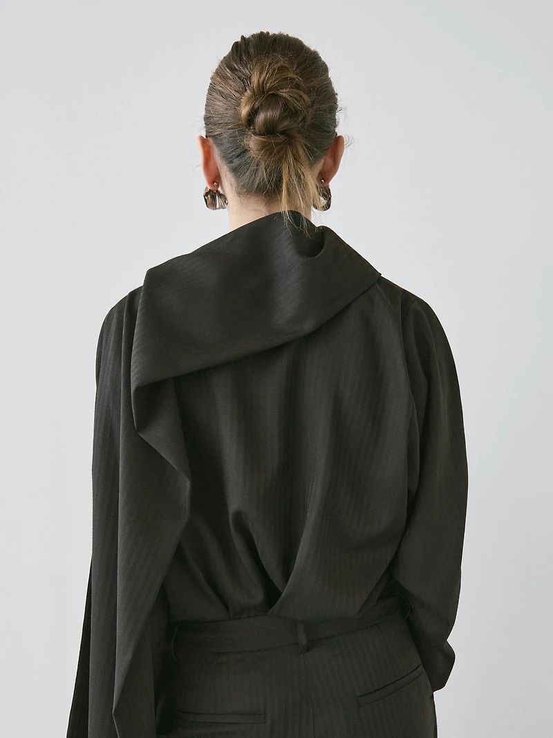 Striped blouse with cape detail - STUDIO