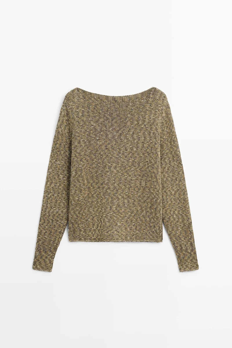 Cotton boat neck sweater