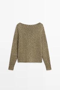 Cotton boat neck sweater