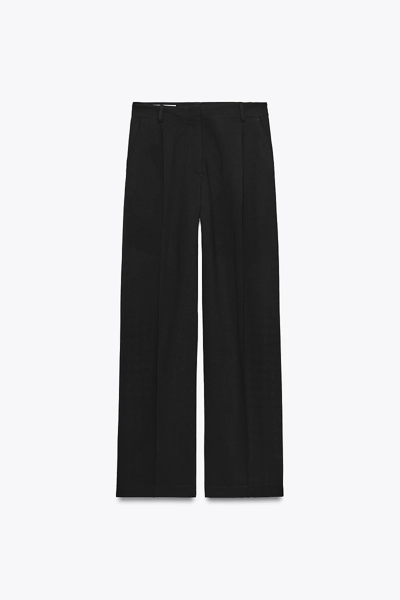 WIDE LEG PLEATED PANTS