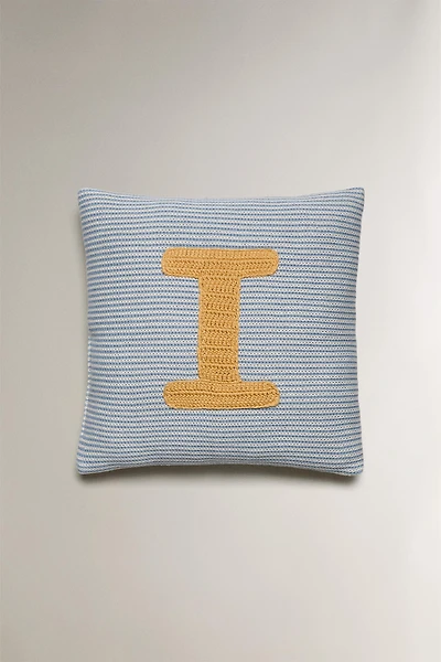 CHILDREN'S EMBROIDERED LETTER I THROW PILLOW