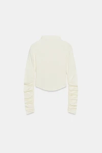 COTTON MODAL RUCHED T-SHIRT