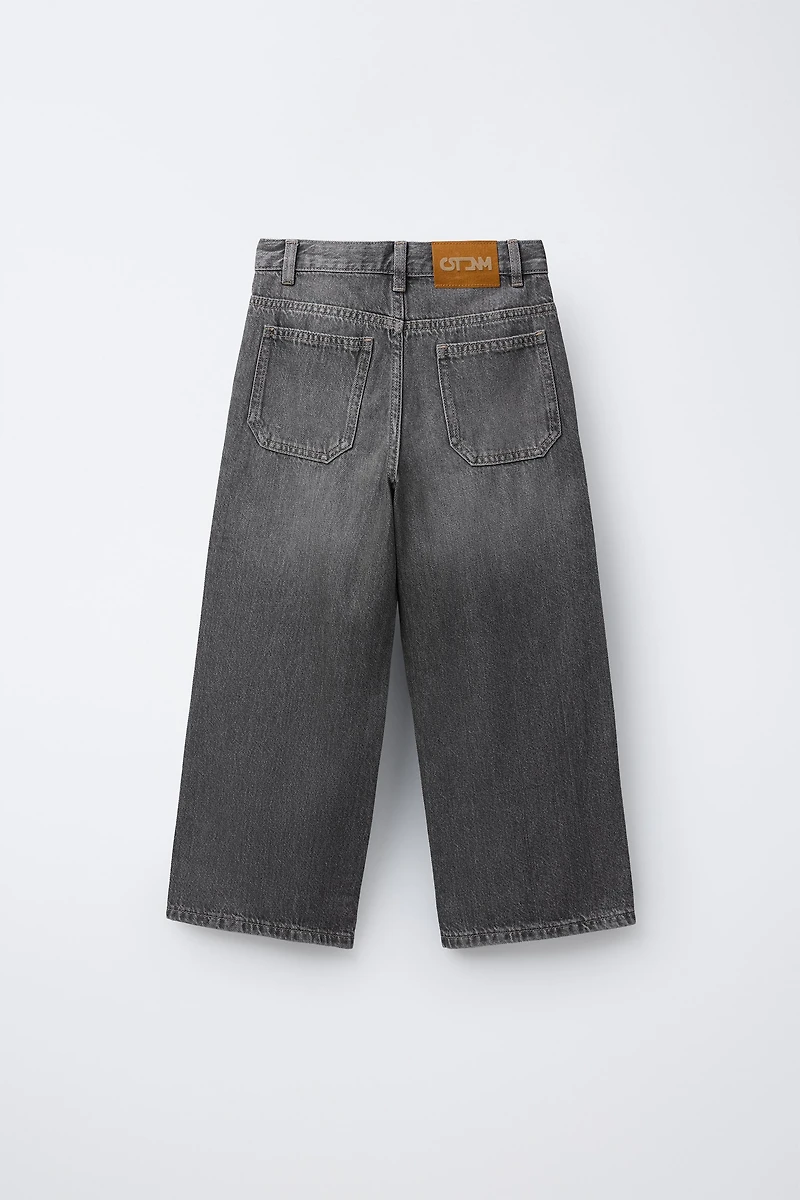 SEAMED WIDE LEG JEANS