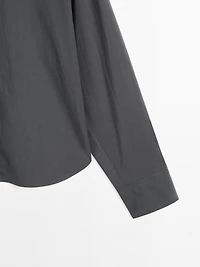 Loose-fitting 100% cotton poplin shirt