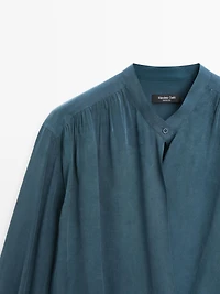 Flowing surplice blouse