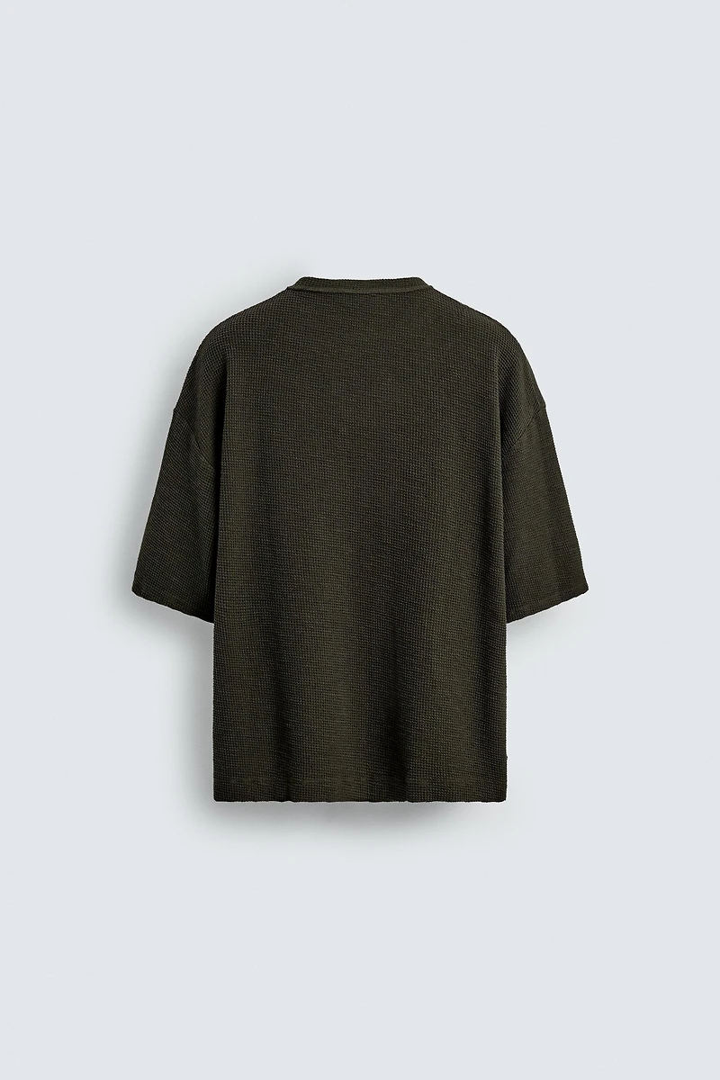 CONTRAST PRINT KNIT T-SHIRT