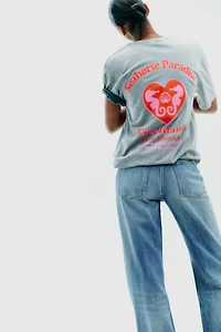 WASHED EFFECT PRINTED T-SHIRT