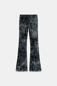 FLOCKED TULLE FLARE PANTS