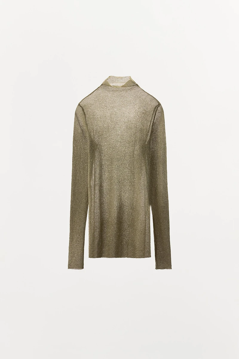 TOP EN MAILLE FINE FIL MÉTALLISÉ