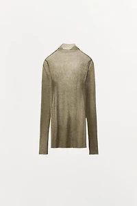 TOP EN MAILLE FINE FIL MÉTALLISÉ