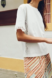 T-SHIRT MANCHES COURTES DENTELLE