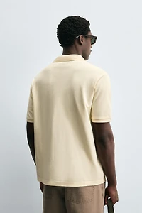 WASHED PIQUÉ TEXTURED POLO SHIRT