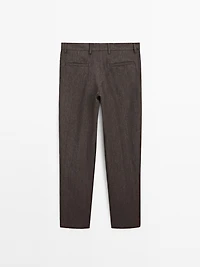 Pantalon total look lin délavé