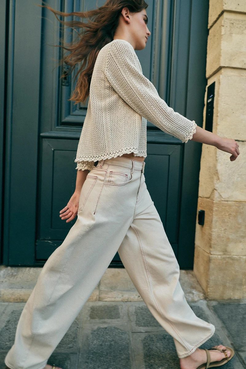 POINTELLE KNIT CARDIGAN