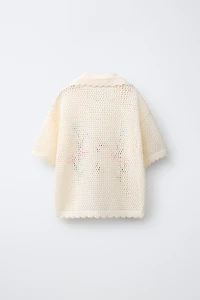 EMBROIDERED KNIT POLO SHIRT