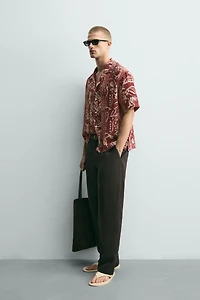 CHEMISE JACQUARD À RAYURES IMPRIMÉE