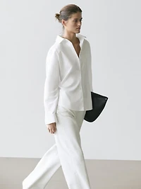 Cotton poplin shirt with dart detail