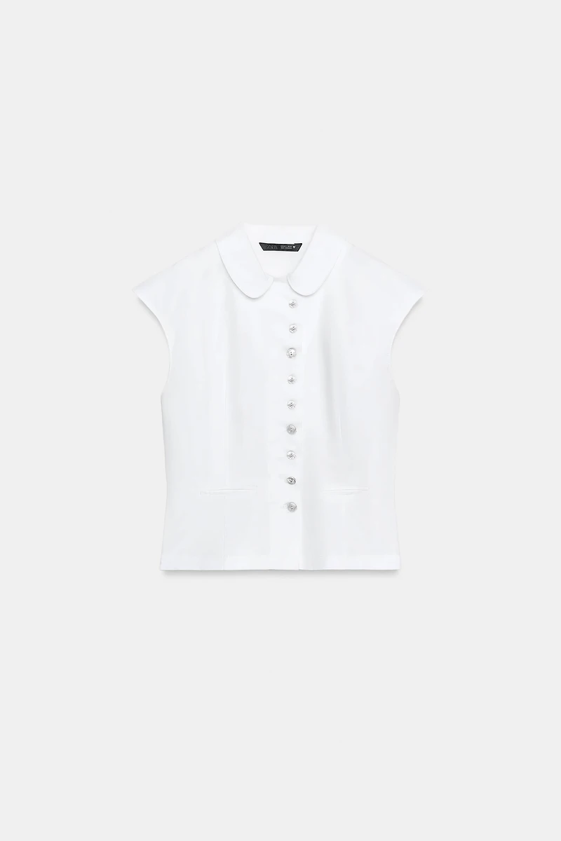 BUTTONED TRENCH COAT TOP