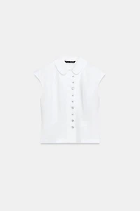 BUTTONED TRENCH COAT TOP