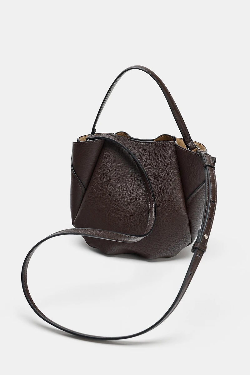 STITCHED MINI BUCKET BAG