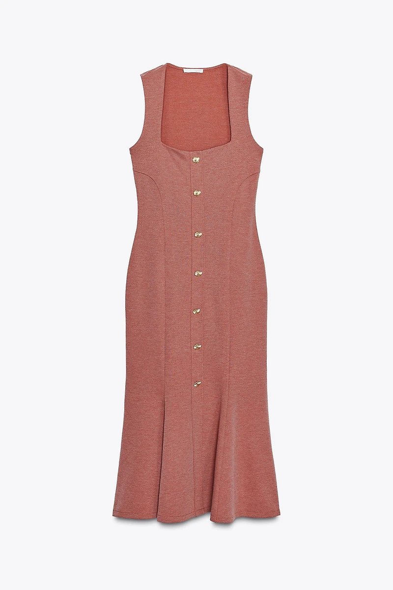 BUTTONED PIQUÉ DRESS