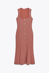BUTTONED PIQUÉ DRESS