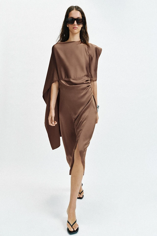 Zara SHORT SATIN EFFECT CAPE DRESS at Bayshore Shopping Centre in Ottawa, ON