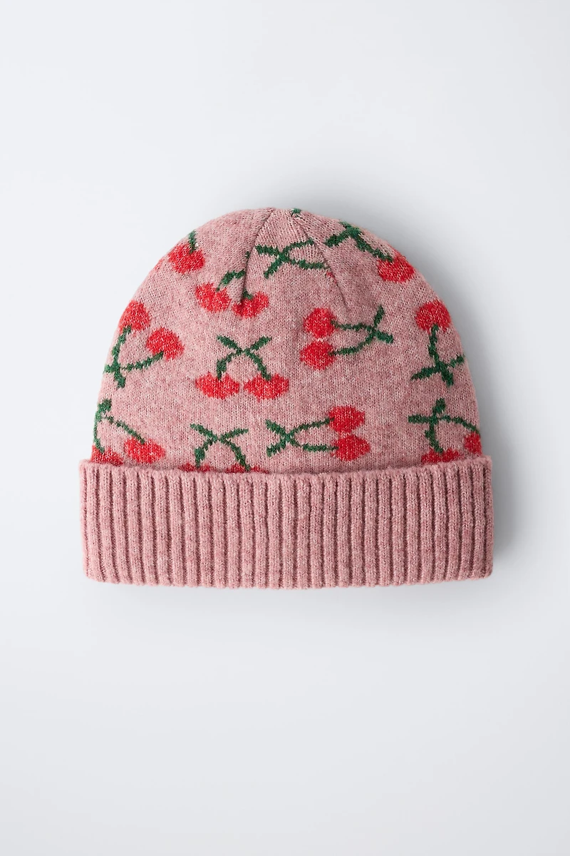 CHERRY KNIT HAT