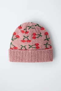 CHERRY KNIT HAT