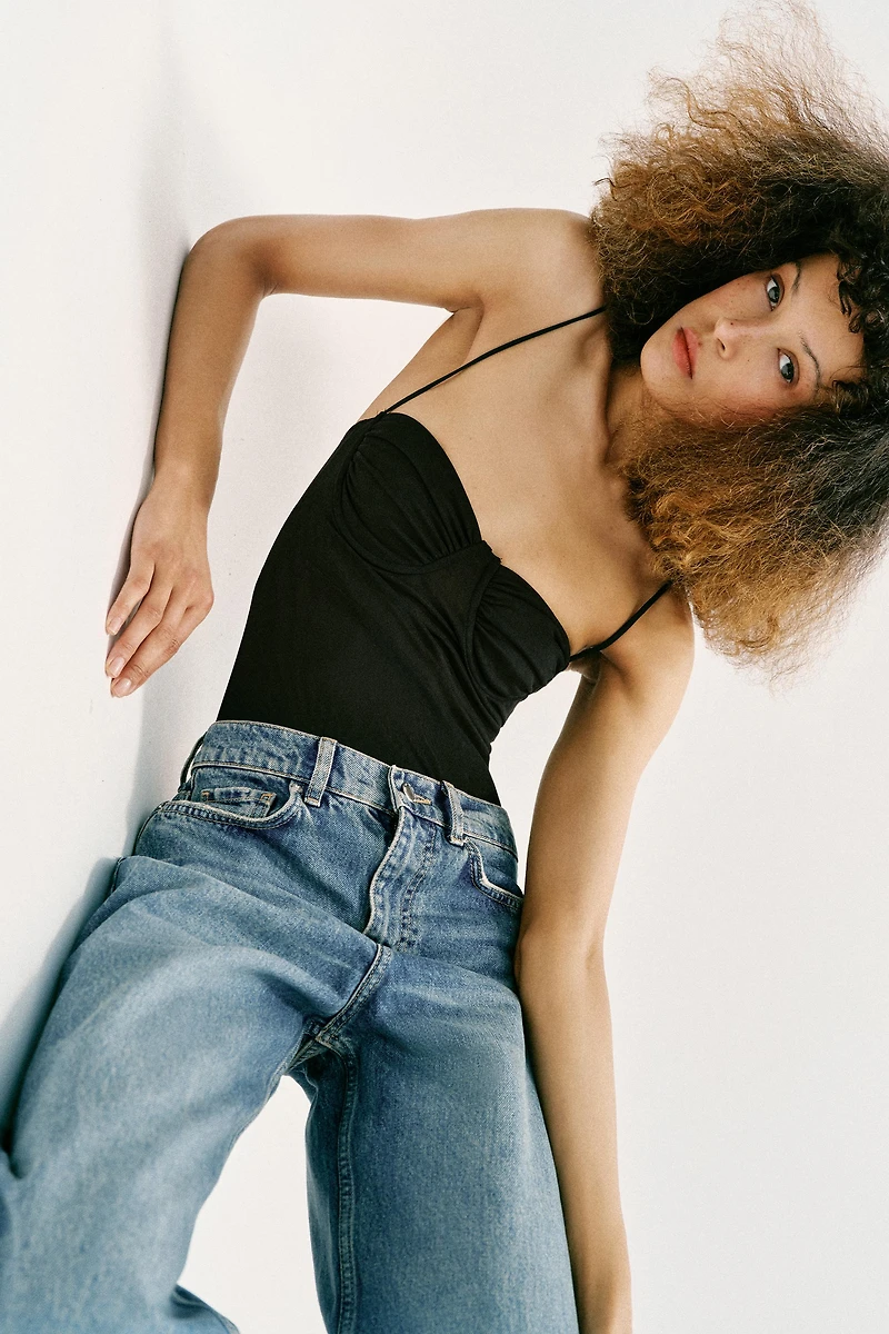 RUCHED TULLE BODYSUIT