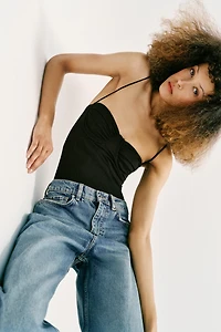 RUCHED TULLE BODYSUIT