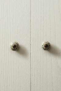 SET OF CERAMIC FLOWER KNOBS (SET OF 2