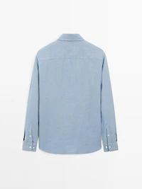 Slim fit linen blend shirt